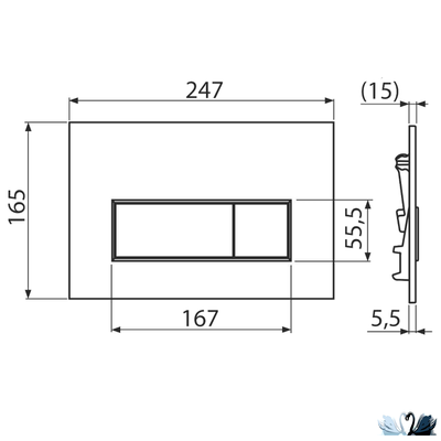 Инсталляция Alcadrain AM101/1120-4:1 RU M578-0001 SET 4v1 с черной клавишей смыва