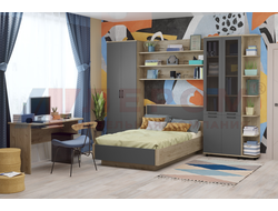 Композиция детской ГРЕЙС корпус Гикори Джексон Светлый/фасад Антрацит Матовый