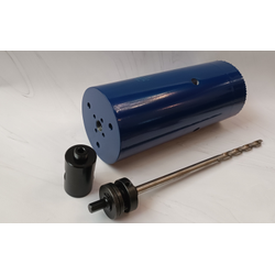 Коронка биметаллическая диаметр 121 мм глубина 200 мм + держатель с креплением шестигранник 13 мм для дрели