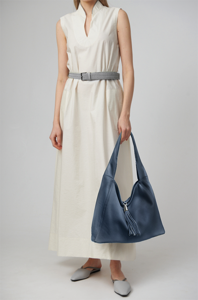 (АРТИКУЛ: 9513/1-82) СУМКА-МЕШОК ЖЕНСКАЯ, БОЛЬШАЯ, НАТУРАЛЬНАЯ КОЖА, СИНЯЯ, ЧЕРЕЗ ПЛЕЧО