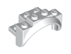 Vehicle, Mudguard 4 x 2 1/2 x 2 with Arch Round, Solid Studs, and Rounded Legs, White (35789 / 6217895 / 6293776)