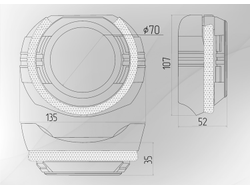 Бленда (маска) для линз №3 S-Max Led (полукольцо) ДХО с функцией притухания 3.0 дюйма, 1шт