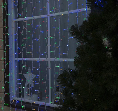 Гирлянда занавес уличная 2 х 3 м нить белая каучук IP65-M 220V