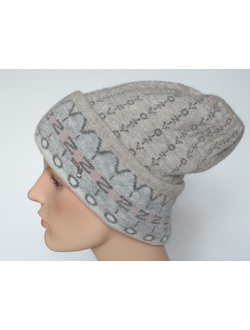 Женская шапка с буквами и отворотом Vizio Италия 6935 CRY серая