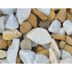 Бело-жёлтая мраморная крошка, фракция 5-10 мм