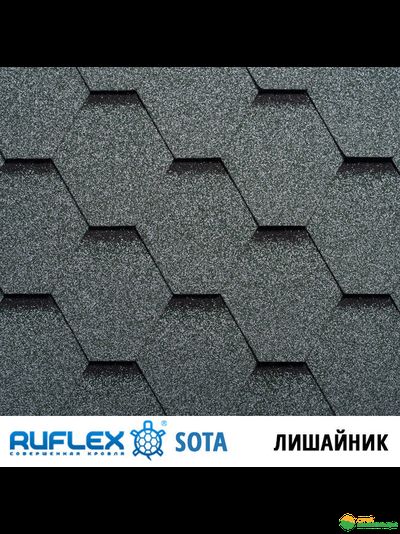 Гибкая черепица Руфлекс Сота (Ruflex Sota), цвет: лишайник