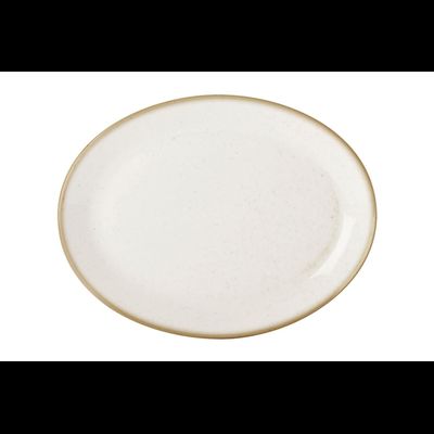 Тарелка 30 см овальная фарфор цвет бежевый