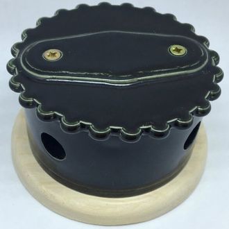 Коробка керамическая ретро Черный глянец Цион