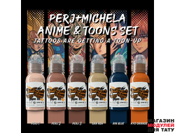 Краска World Famous Tattoo Ink Perj-Michela Anime & Toons Set 1 oz