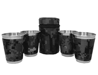 Стопка СЛЕДОПЫТ 60 мл в оплетке и тубе из oxford camo pixel (набор из 4 шт)