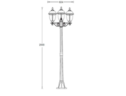 Садово-парковый светильник серии  St.Louis  L-3(2.0m)