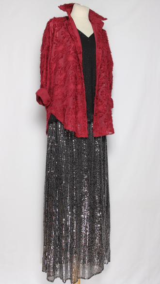 РУБАШКА ВИСКОЗА "Травка" красная р.48-54