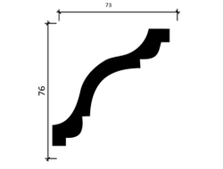 Потолочный плинтус DECOR-DIZAYN DD44, из дюрополимера, под покраску, ударопрочный, 2 метра