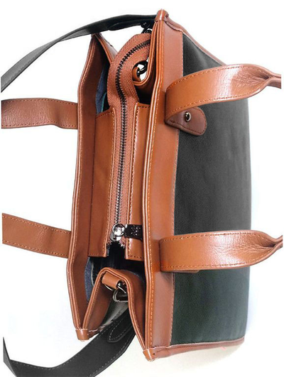 (АРТИКУЛ: 9719/1) СУМКА ЖЕНСКАЯ СРЕДНЕГО РАЗМЕРА, НАТУРАЛЬНАЯ КОЖА, ТЕМНО-СЕРАЯ (ПОЧТИ ЧЕРНАЯ) С РЫЖЕЙ ОТДЕЛКОЙ, С ПЛЕЧЕВЫМ РЕМНЕМ