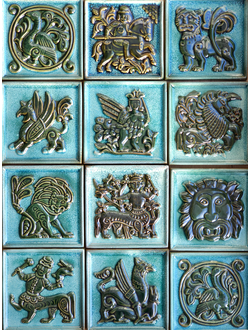 Изразцовая плитка "Славянские тени" // 16,5*16,5