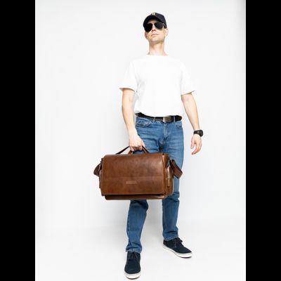 Кожаная мужская сумка Toara Premium brown (арт. 5058-63)