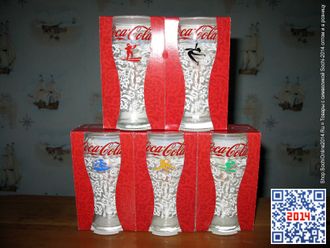 Эксклюзивные бокалы Coca-Cola «Sochi-2014» (Франция, 5 шт)