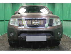Защита радиатора Nissan Pathfinder (NAVARA) 2012-2014 black верх PREMIUM
