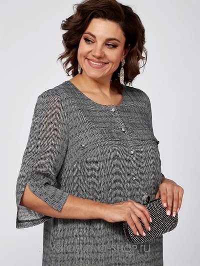 Шифоновое платье серого цвета