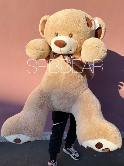 Огромный плюшевый мишка 200 см кремовый Тони