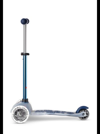 Самокат Mini Micro Deluxe Flux LED синий неохром