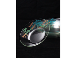 Тарелка суповая, бирюзовое перо