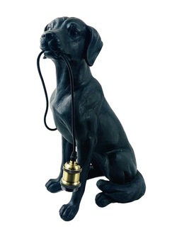 Настольная лампа "Собака сидячая черная"