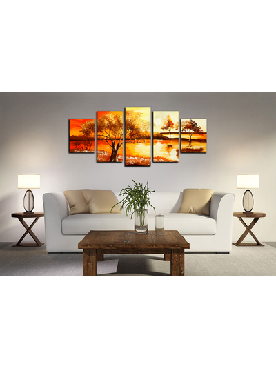 Модульная картина "Деревья у воды"