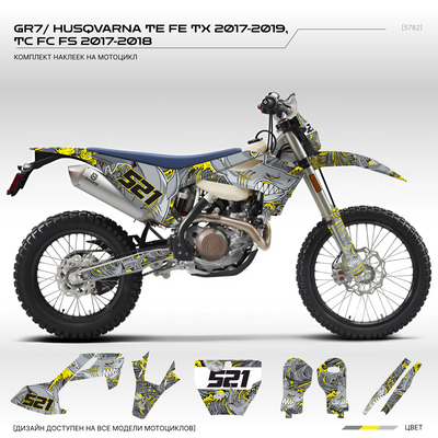 Наклейки на мотоцикл GR7 ГР7/ HUSQVARNA TE FE TX 2017-2019,  TC FC FS 2017-2018 #5782
