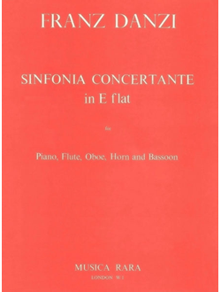 Franz Danzi (1763–1826)  Sinfonia Concertante in Eb major [fl,ob,clar,hn,orch] piano reduction fl,ob,clar,hn,pno by Robert Paul Block