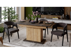 Стол раздвижной Детройт Тип 1 Дуб Крафт золотой/Ателье темный