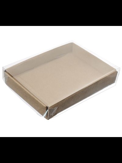 Коробка для конфет (крафт) с прозр. кр., 140*105*25мм