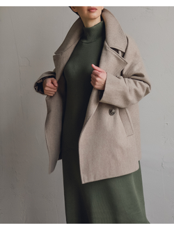 Пальто-бушлат из шерсти (песочный)