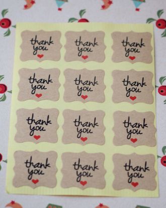 Крафт-наклейки "Thank you" мини
