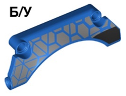 ! Б/У - Technic, Panel Car Mudguard Arched 9 x 2 x 3 Straight Top with Silver Polygons and Thick Black Stripe Pattern Model Left Side, Blue (42531pb001L 6335197) - Б/У