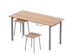 Стол обеденный с подвесными табуретами, 1450?700?750 мм