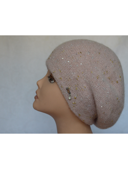 Женский берет персиковый Vizio Италия 6705 фото