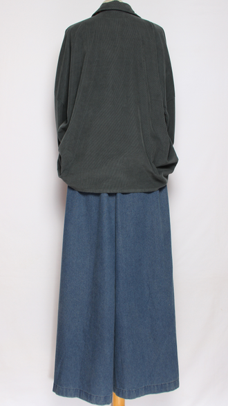 Рубашка вельветовая "Спущенный рукав" графит р.46-52