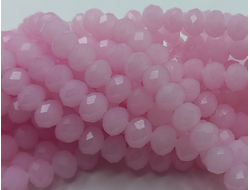 Бусины стеклянные"Рондели"  8х6 мм нить 70 шт цвет №46 розовый матовый