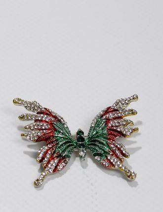 Брошь "Бабочка цветная"зеленая