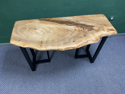 консоль из слэба, консоль из дерева, узкий столик, консоль под телевизор, полка под телевизор, слэб