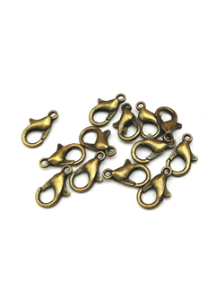 Карабины для бижутерии, бронза 14 мм