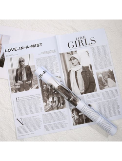 Пленка флористическая "Газета Love girls" 57*57см 20шт Светло-голубой ПЛ23/25