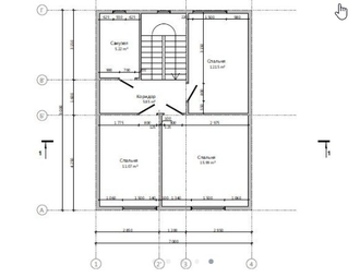 Двухэтажный каркасный дом с тремя спальнями 115м² (SK50)