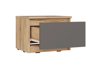 Тумба прикроватная Сити ТП-37 серый графит, крафт золотой