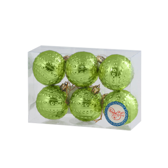 Набор шаров Зеленые бусинки 6 см 6 шт, 17,4х11,6х5,8см, 80689