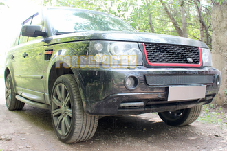 Защита радиатора Land Rover Range Rover Sport I 2005-2009 (3D) black низ PREMIUM
