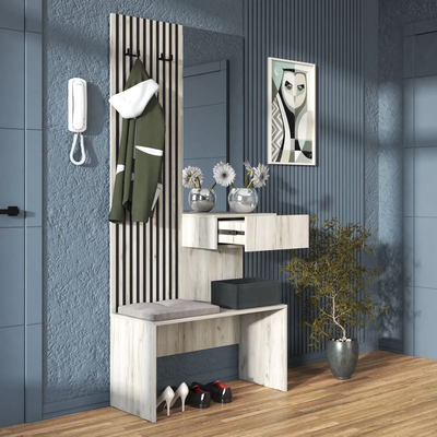 Кредо стенка прихожая Дуб Крафт серый