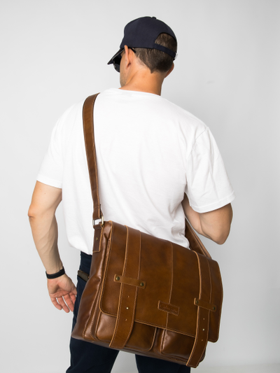 Кожаная мужская сумка Madruzzo Premium brown (арт. 
5068-63)