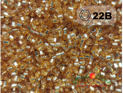 Toho Hexagon 11/0 - 5г - 22B Прозрачный топаз с серебряной линией внутри